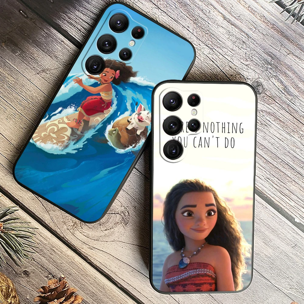 Disney Moana Ocean Film для Samsung Galaxy S24 S23 S22 S21 S20 FE S10 S10E Plus Ultra Pro Lite 5G Черный чехол для телефона из ТПУ