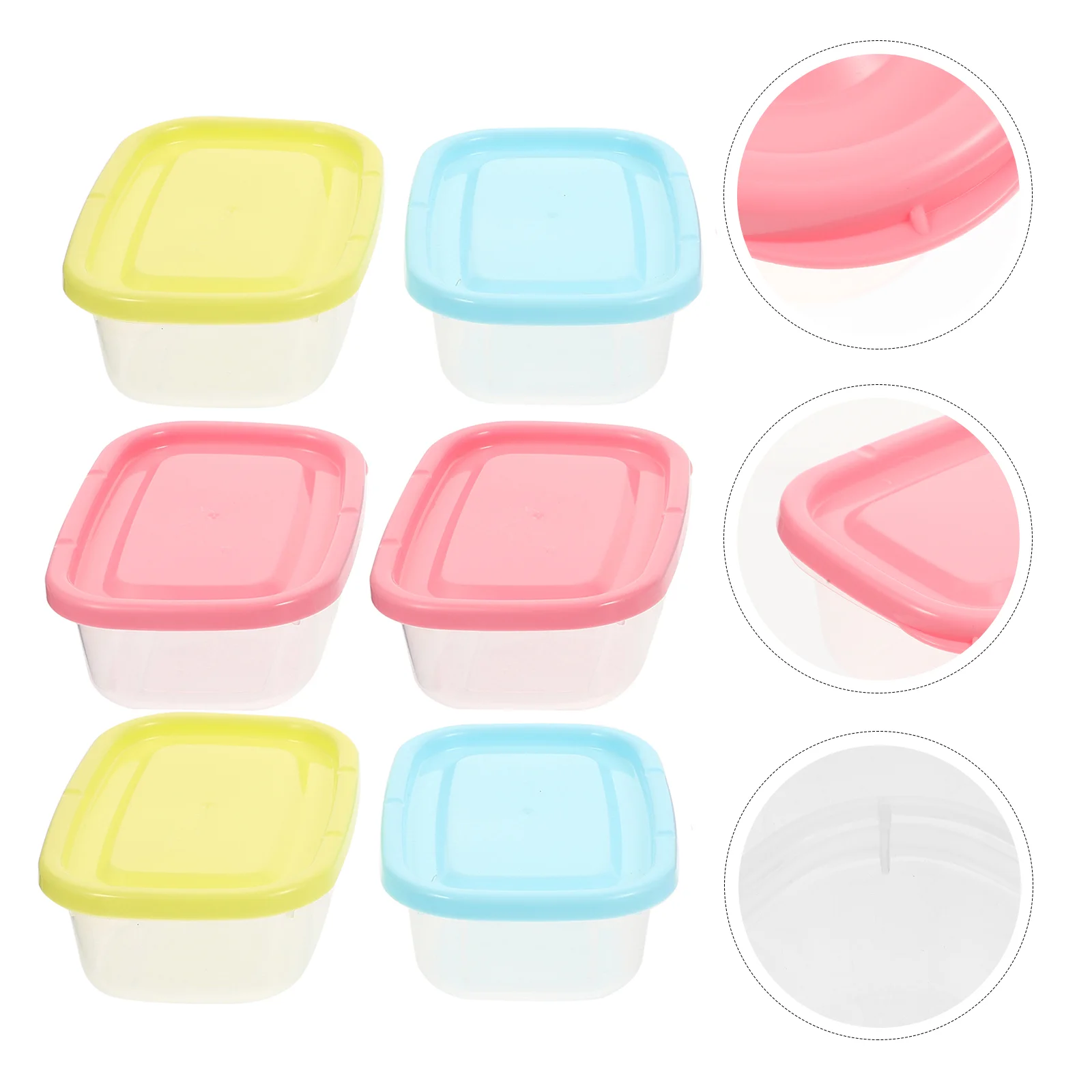 

6 Pcs Crisper Baby Food Boxes Small Fridge Storage Cases Pp Freezer Containers Fresh Keeping Sealing Mini Refrigerator