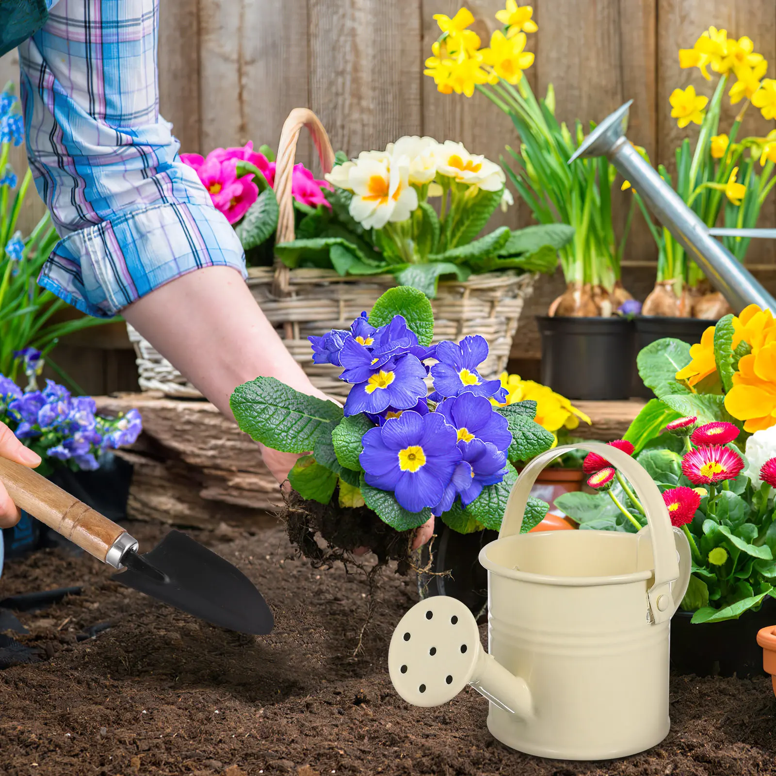 1Set Garden Watering Pot Small Metal Watering Can with Long Spout Ergonomic Gardening Tools for Indoor Outdoor Plants Succulent