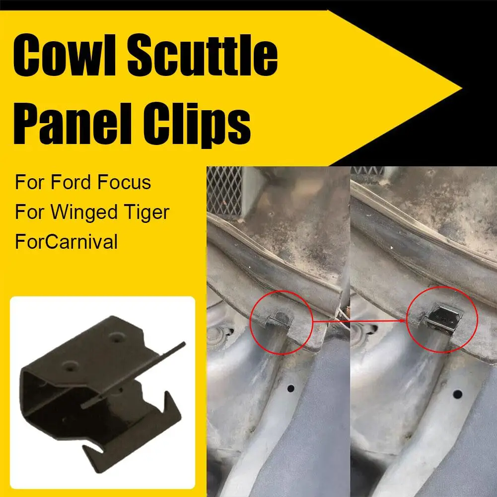 1pc Cowl Scuttle Panel Clips 1329640 For Carnival Cowl Scuttle Panel Clips Metal Clamp Front Below Windscreen For Focu I6h0