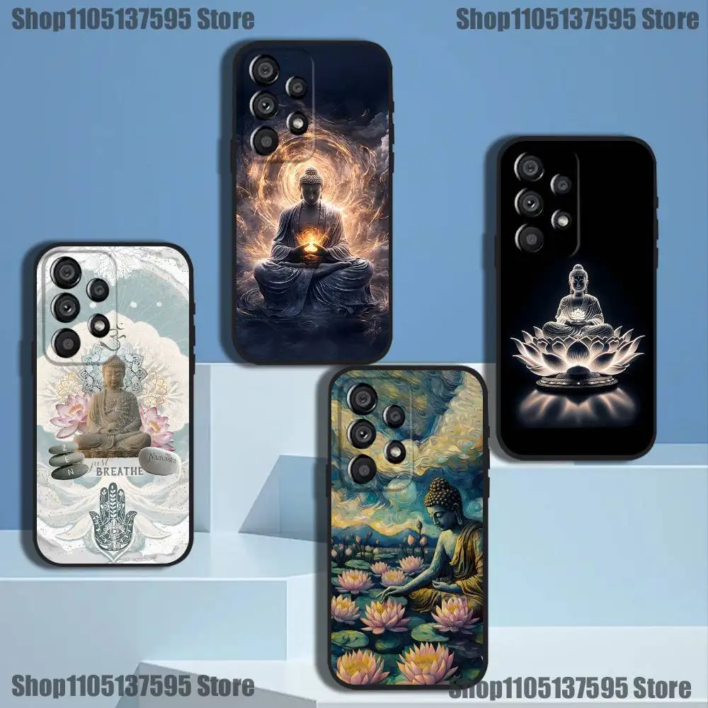 

Buddha Art Pattern Phone Case For Samsung Galaxy A91,80,73,72,71,53,52,51,22,5G Shockproof Soft Black Cover
