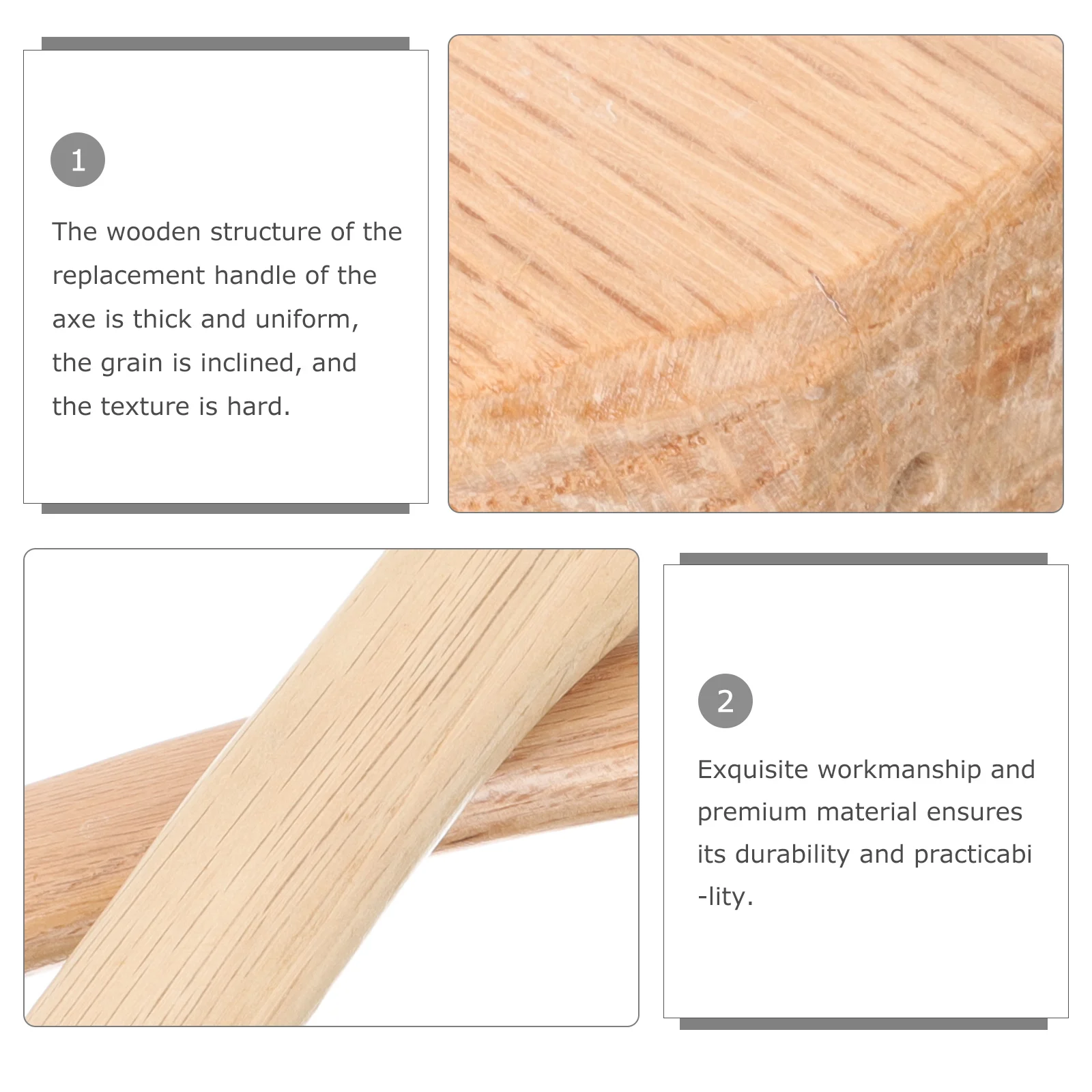 

2Pcs White Pigeon Simulation Decoration Axe Handle Replacement Wooden Multifunction Fitting Ergonomic Solid Long Use Durability