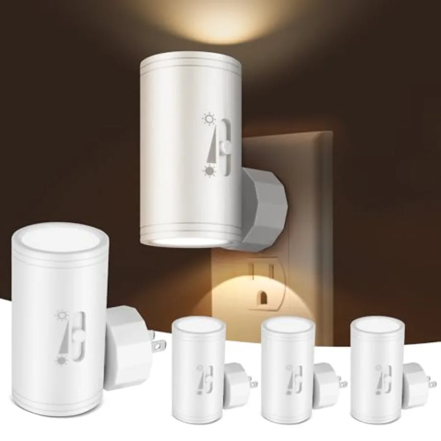

LED Night Lihgt Dimmable Plug into Wall, Night Lights Plug in, Cool White 0-300 LM,Light Sensor Dusk to Dawn Nightlight, for Ha