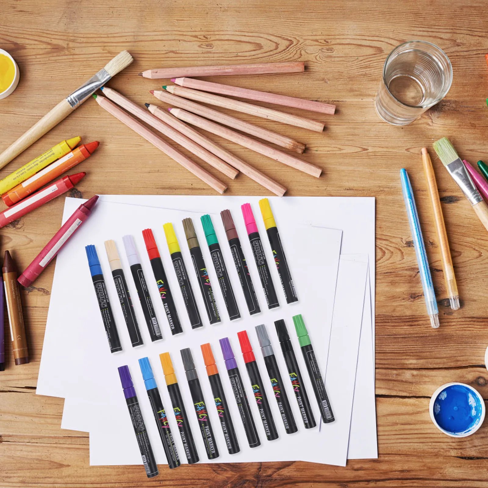 

20 шт. маркеры для детей, художественные поделки, яркие ручки на масляной основе для металлических шин, быстросохнущие, не требуются запечатывания