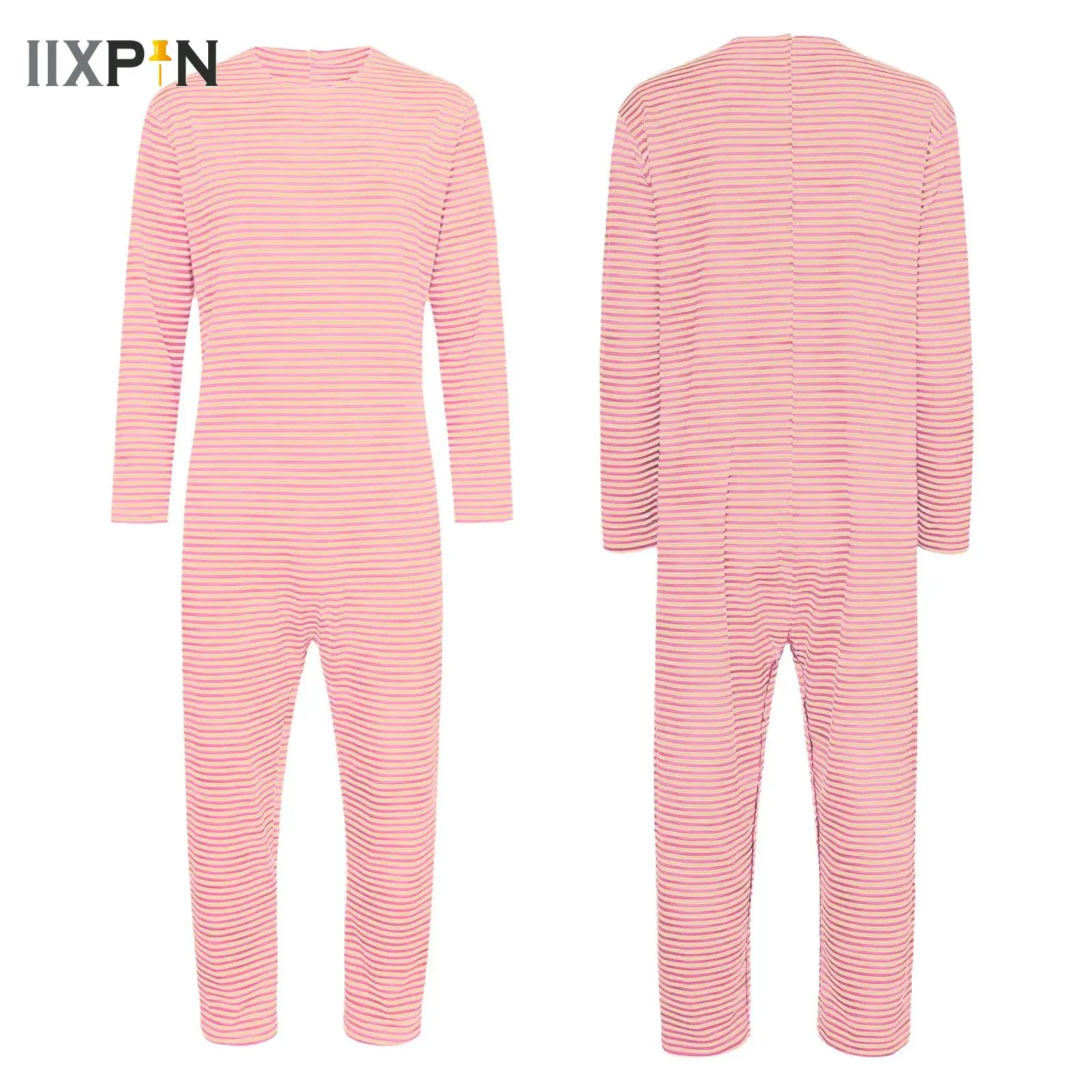 

Adult Special Needs Adaptive Clothing Back Hook-Loop Fastener Striped Anti-Strip Jumpsuit Sleepwear for Disabilities Alzheimer