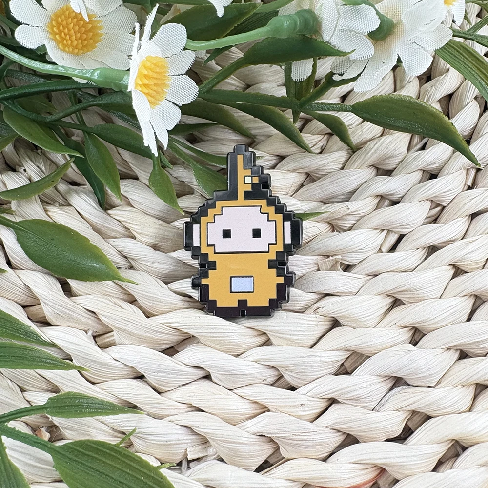 Teletubbies-الأطفال التعليمية الكرتون بروش معدني شخصية صفراء Laa الرسوم المتحركة ثنائي الأبعاد بكسل التلبيب شارة بدبوس Acc #5