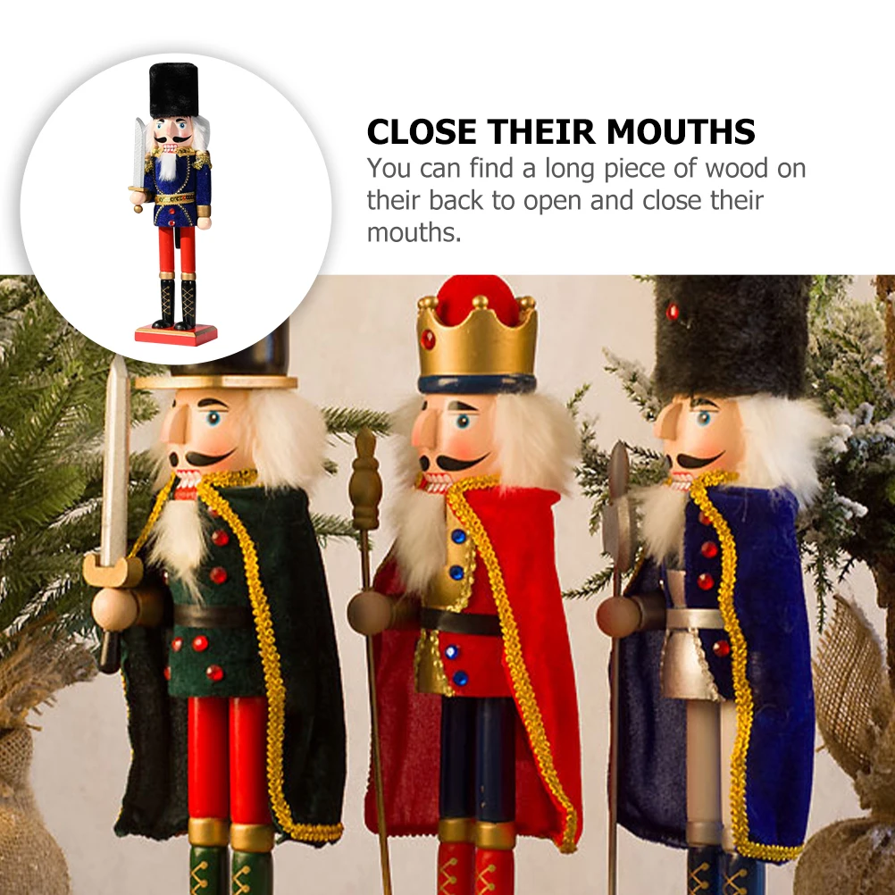 

Wooden Nutcracker Decor Nutcracker Soldier Xmas Wood Nutcrackers Craft Desktop Ornament Christmas Gift Home Party Supplies