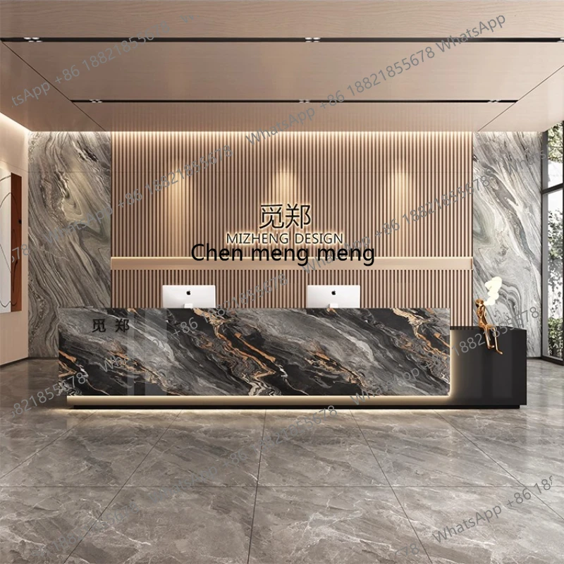 

European Scrivania Commercial Furniture Modern Restaurant Reception Desks Company Aesthetic Minimalist Desks