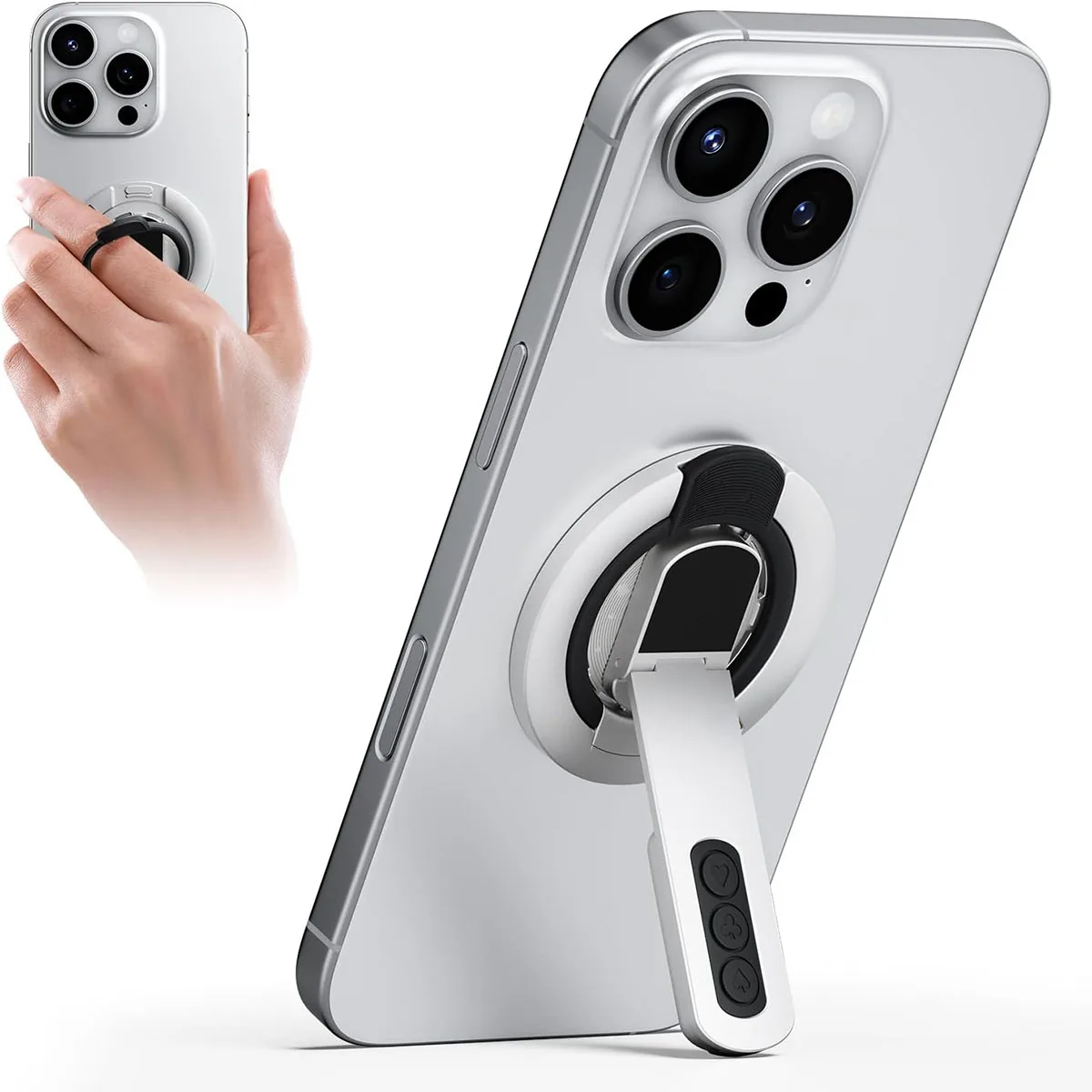 MagSafe Handy-Griffständer, Auto-Handyhalter 3-in-1 magnetischer Fingerringhalter mit Zappelspielzeug-Design, 360 ° Ration Gym