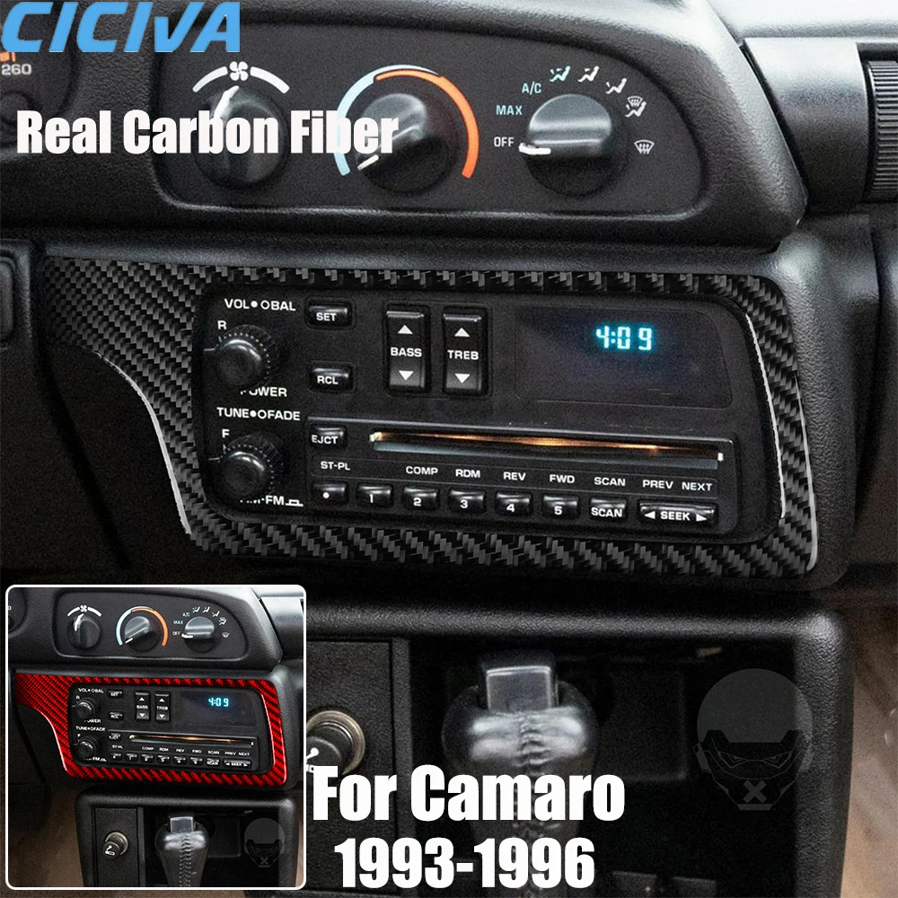 

Real Carbon Fiber Car Accessories Radio Panel Trim Cover Soft Sticker For Chevrolet Camaro 4th Gen F-body 1993 1994 1995 1996