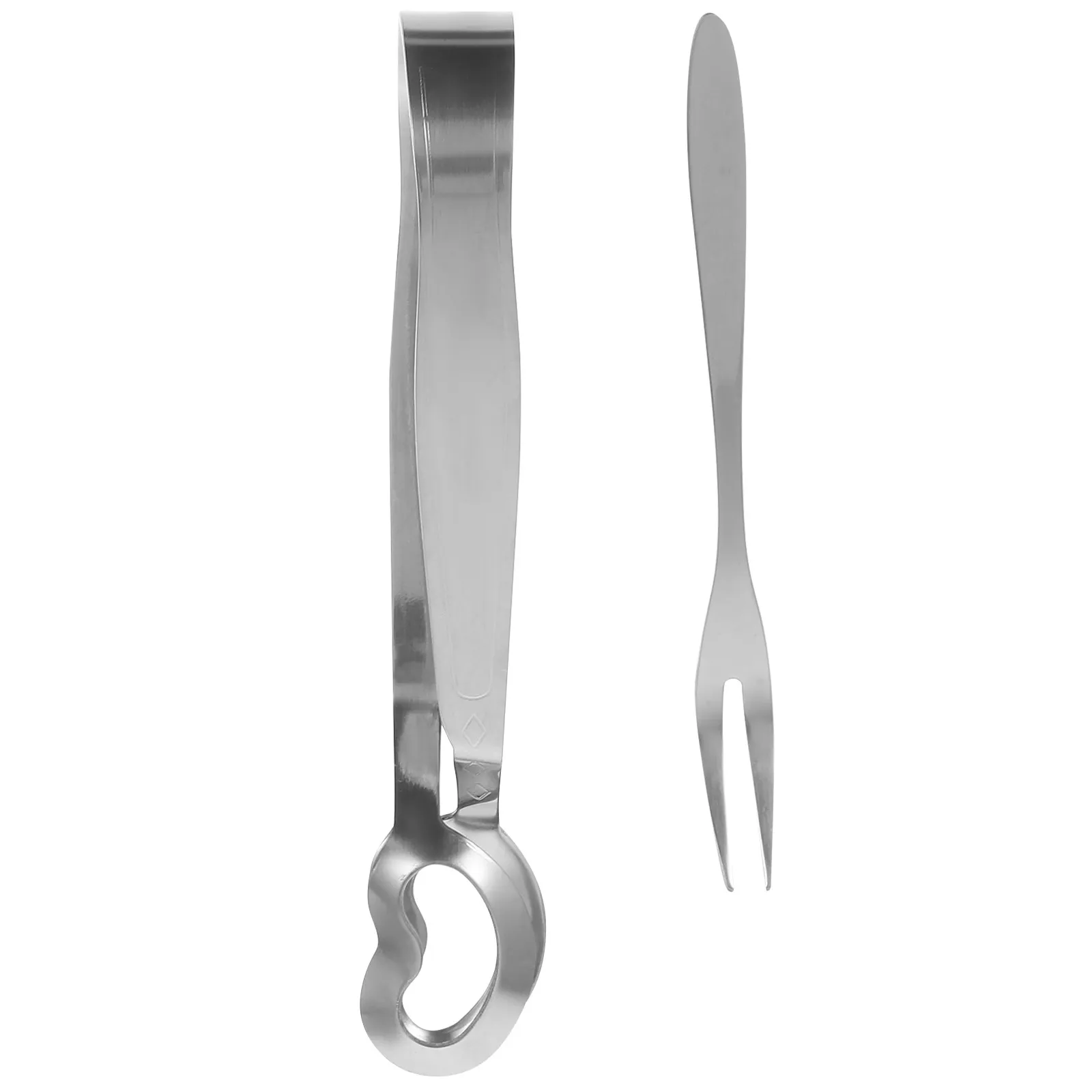 1Set Escargot Tong Stainless Steel Snail Tong and Fork Set Food Clip Tongs Shellfish Tongs Escargot Dining Tools