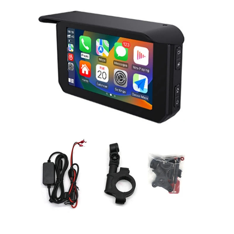 5 Inch Portable Motorcycle Waterproof Display Motorcycle Wireless For Carplay Android Auto GPS Navigation Smart Screen Durable