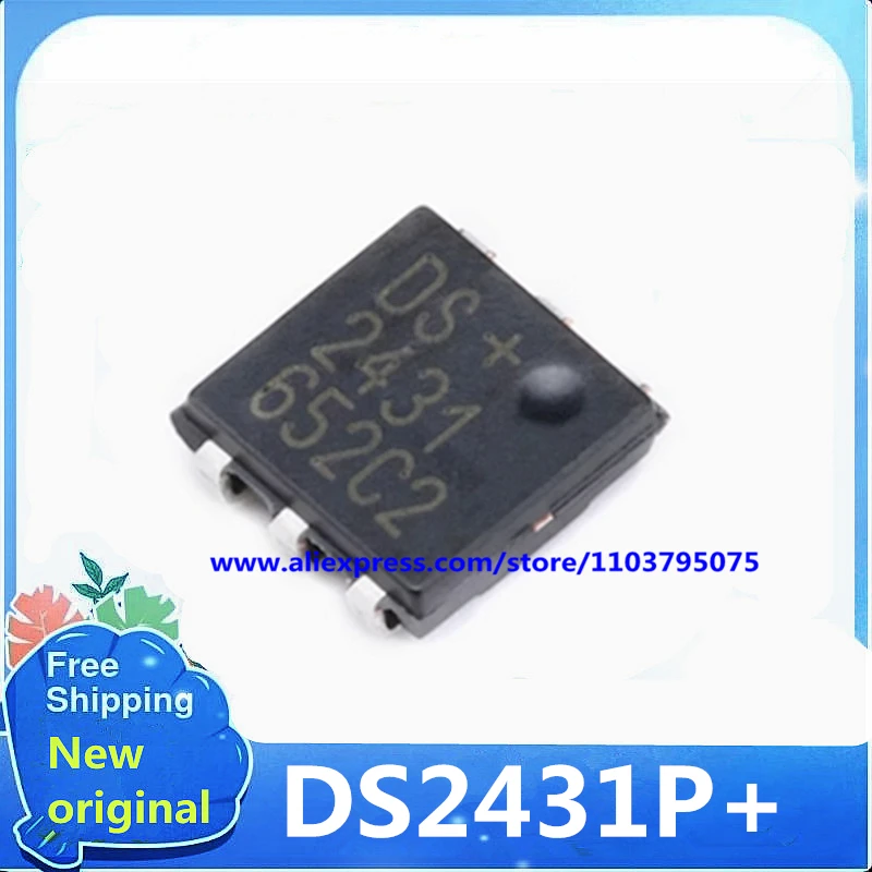 10szt/lot 100% Nowy Oryginalny DS2431P+T&R TSOC6 DS 2431 P+T&R IC EEPROM 1KBIT 1WIRE 6TSOC DS2431P+ DS+2431 DS2431PTR DS2431