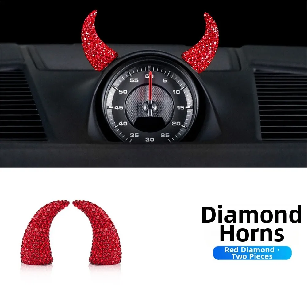 2PCS Car Dashboard Devil Horn-shaped Trim Suitable For BMW For MINI Cooper Tachometer Decorative Accessories