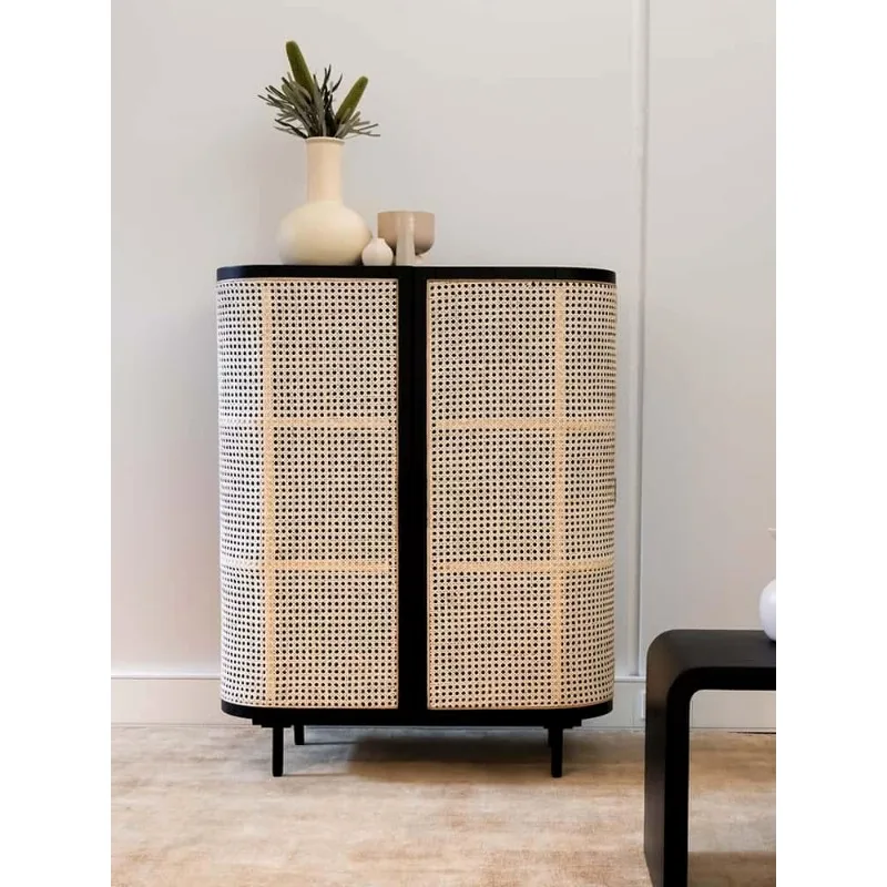 

Rattan dining side cabinet small apartment modern simple integrated wall household shoe cabinet