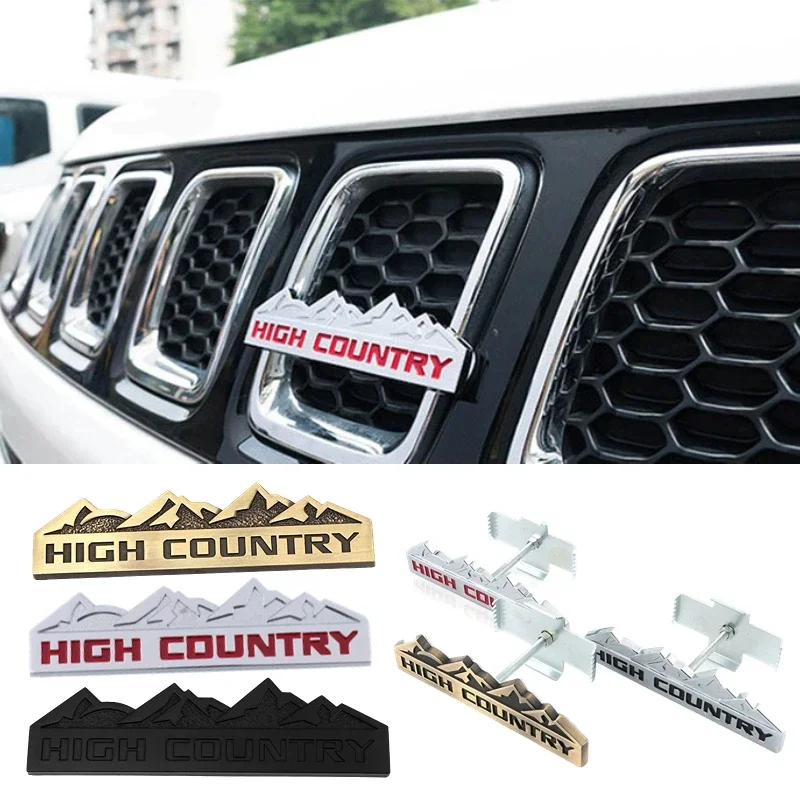 Metal Car Front Grille Metal Emblem Body Trunk Badge Sticker for Jeep HIGH COUNTRY Logo Wrangler Compass Grand Cherokee Patriot