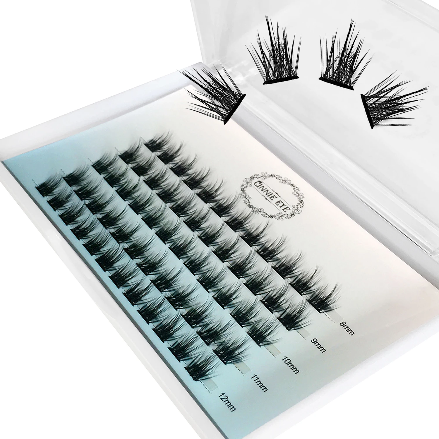 New 60 Mink Segmented False Cluster Lashes Extension Fluffy Premade Fans Spikes Lash Mix Individual Dovetail Eyelash Lift Kit