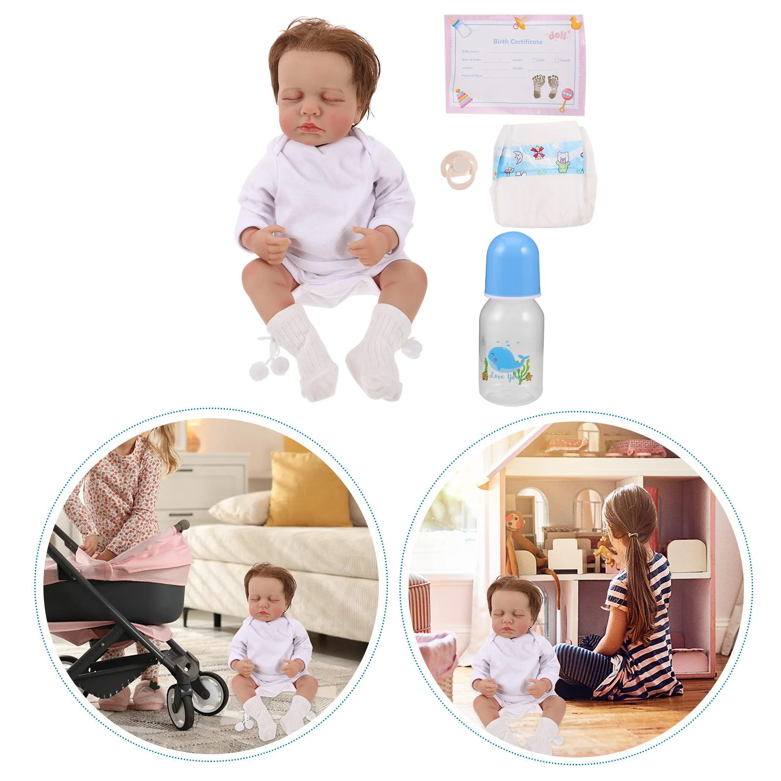 

Reborn Baby 49cm Realistic Soft Body Toddler Pretend Play Nursing Infant Care Newborn Simulation Boy Baby Reborn Infant Boy