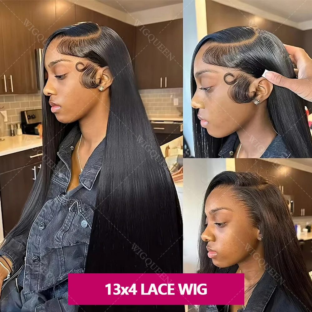 طويل الحرير مستقيم اليدوية غير مرئية كاملة 360 ريال HD شعر مستعار دانتيل كامل مع الرباط رقيقة جدا 13x4 الدانتيل الباروكات صالح لجميع الرأس