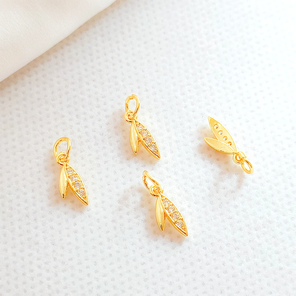 Brass Plated with Real Gold Zircon Inlay Love Pentagram Bow Whale Pendant DIY Jewelry Making Necklace Bracelet Accessory