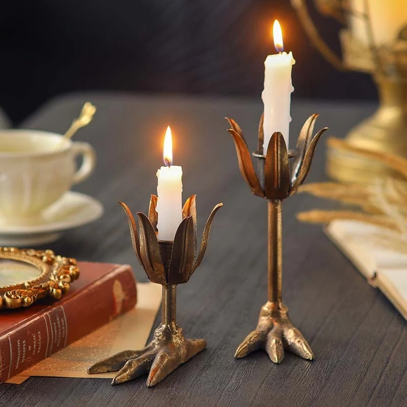 

Ретро-подставка для свечей из кованого железа, персонализированная и креативная декоративная подставка для свечей, украшающая центр обеденного стола.