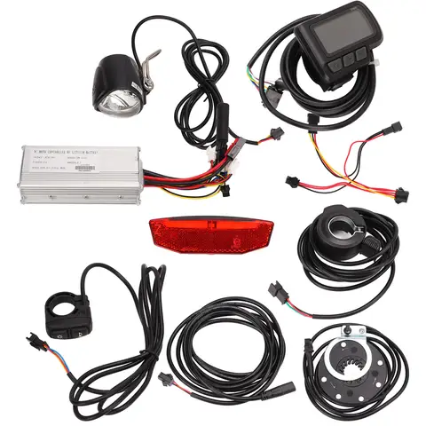 25A Electric Bike Motor Controller Set with EN06 Meter and Front and Rear Lights 2 in 1 Switch Configuration for 750W Motors