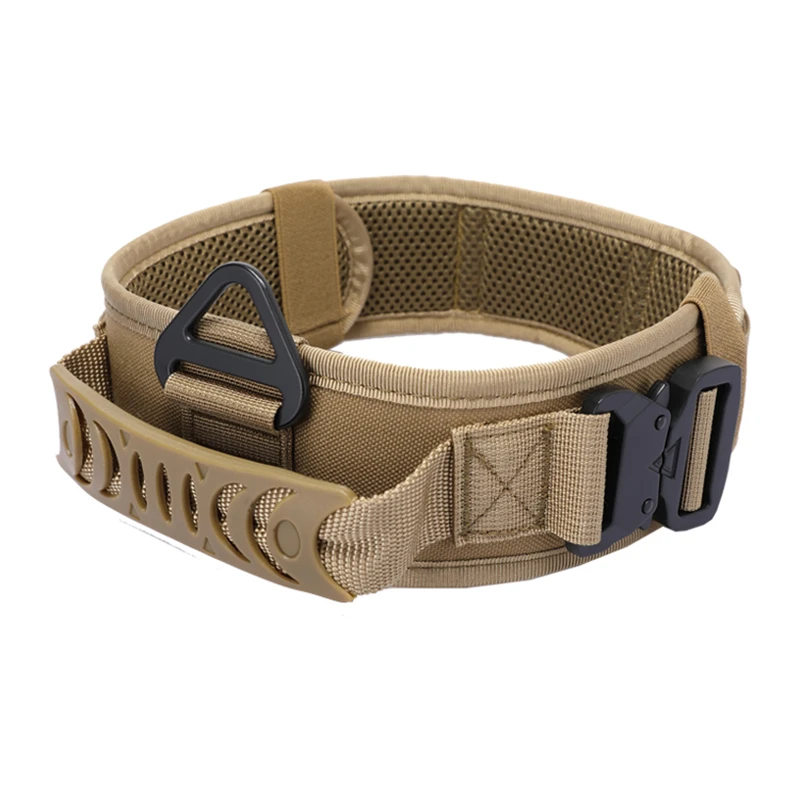 Verstellbares taktisches Hundehalsband aus Metall mit doppelter Schnalle, luxuriöses Designer-Trainingshalsband für mittelgroße und große Hunde – Detail 14