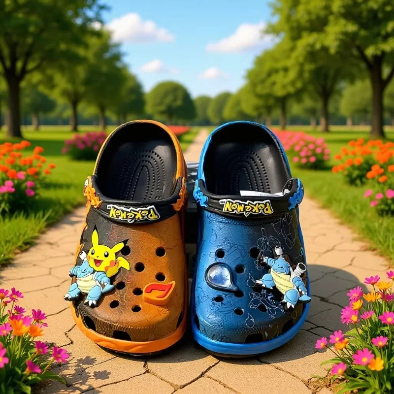 2026-in-stock-new-pokemon-charmander-two-tone-cool-slippers-kawaii-anime-home-beach-shoes-pool-anti-slip-summer-slippers