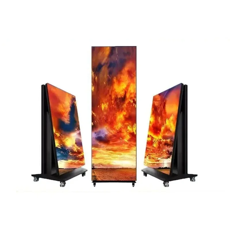 

【Best-selling】LED folding poster screen high definition floor advertising machine movable LED advertising screen LED electronic