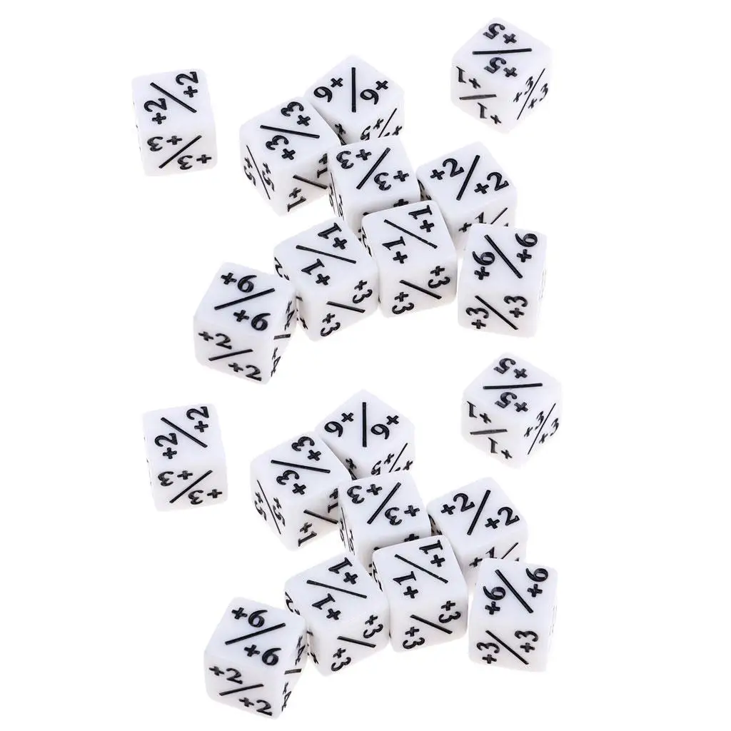 20/Set White 16mm Six-sided Acrylic 6-Die for Role Playing Game DND RPG Table Games