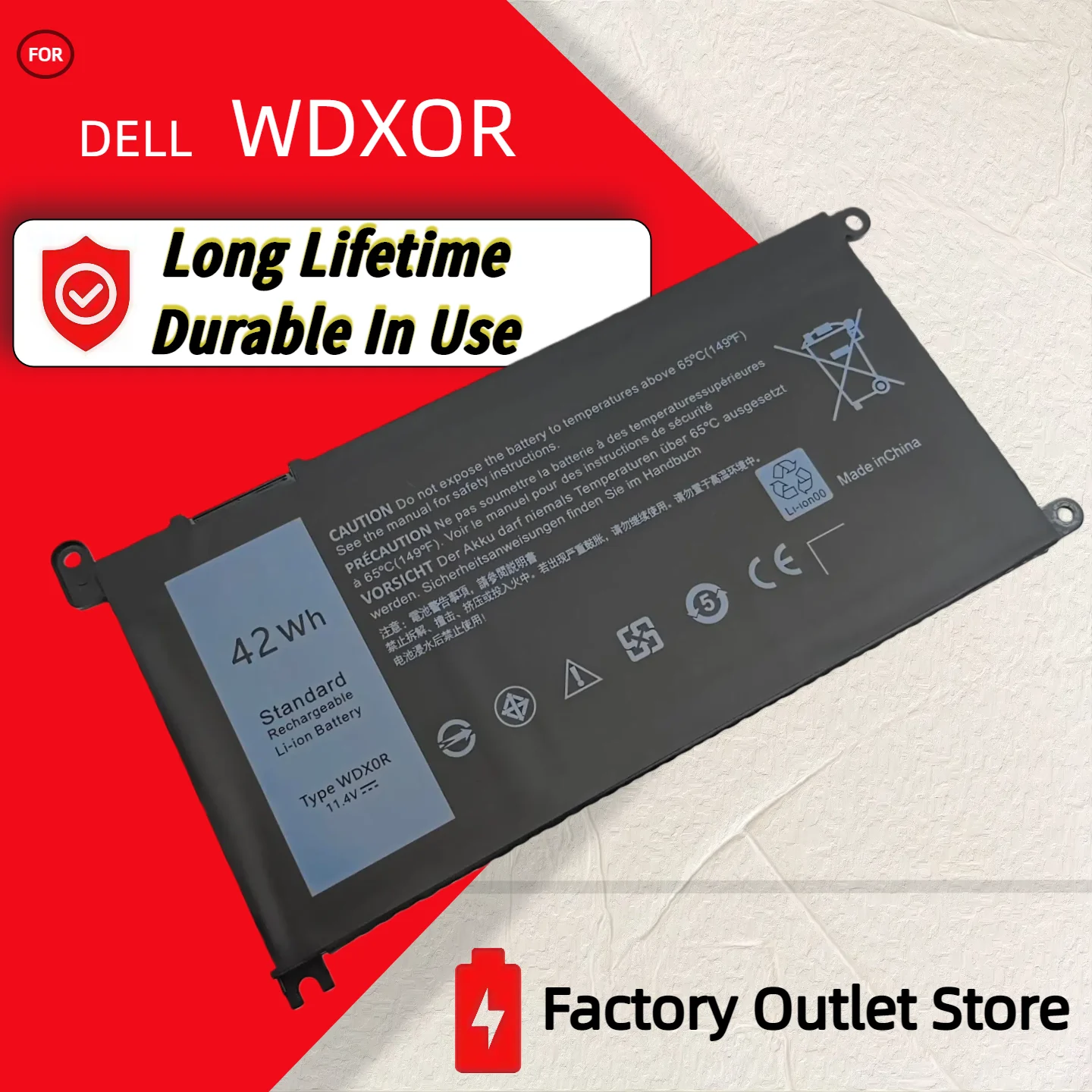 

Wholesale And Retail❗❗❗ WDXOR Battery For DELL Inspiron 14 5368 5567 7560 5767 7472 7460-d1525s 7368 7378 5565 Latitude 3