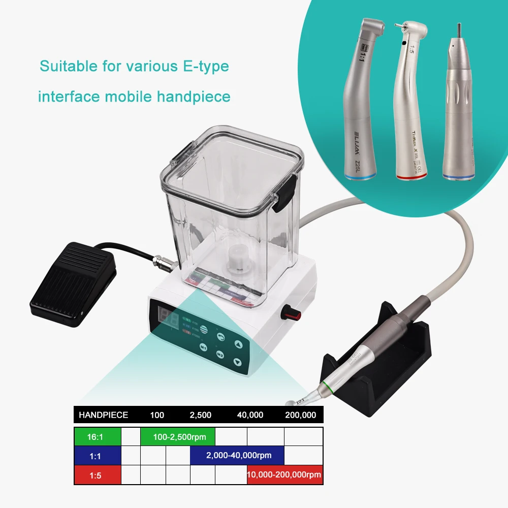 

Multifunctional Dental Electric Micromotor with Water Tank/Fiber Optic Handle Internal Water Spray Electric Motor Dentist Tools