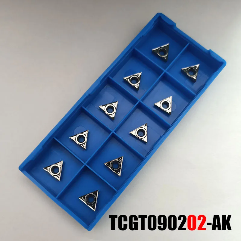 10pcs TCGT090202 AK TCGT090204 Broing Tools Carbide Inserts CNC Lathe Turning blade for Non-ferrous metal, Aluminum Copper Wood