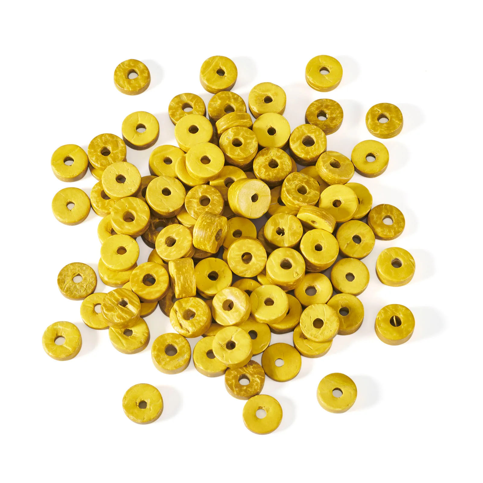 

100Pcs Dyed Donut Coconut Beads Gold Color for Making DIY Jewelry Necklace Bracelet Earring Craft Accessories