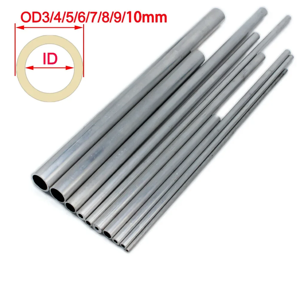 2-10pcs 3mm/4mm/5mm/6mm/7mm/8mm/9mm/10mm Aluminum Hollow Tubing Tube Pipe Connecting Shaft Rod for RC Car Boat Model