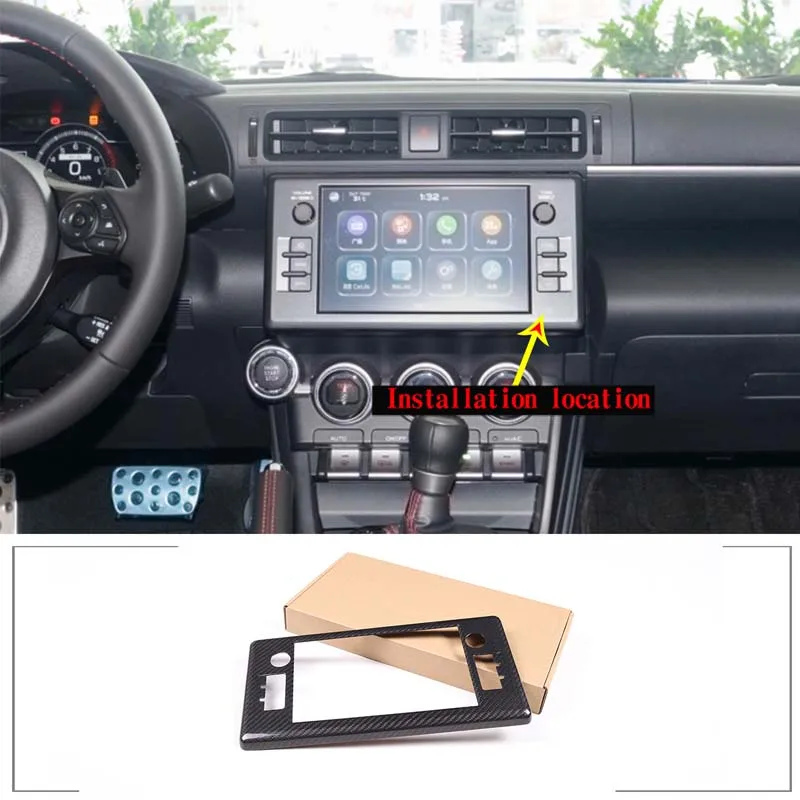 For Toyota 86/Subaru BRZ 2022-2026 Real Carbon Fiber Car Central Control Navigation Frame Trim Sticker Car Accessories