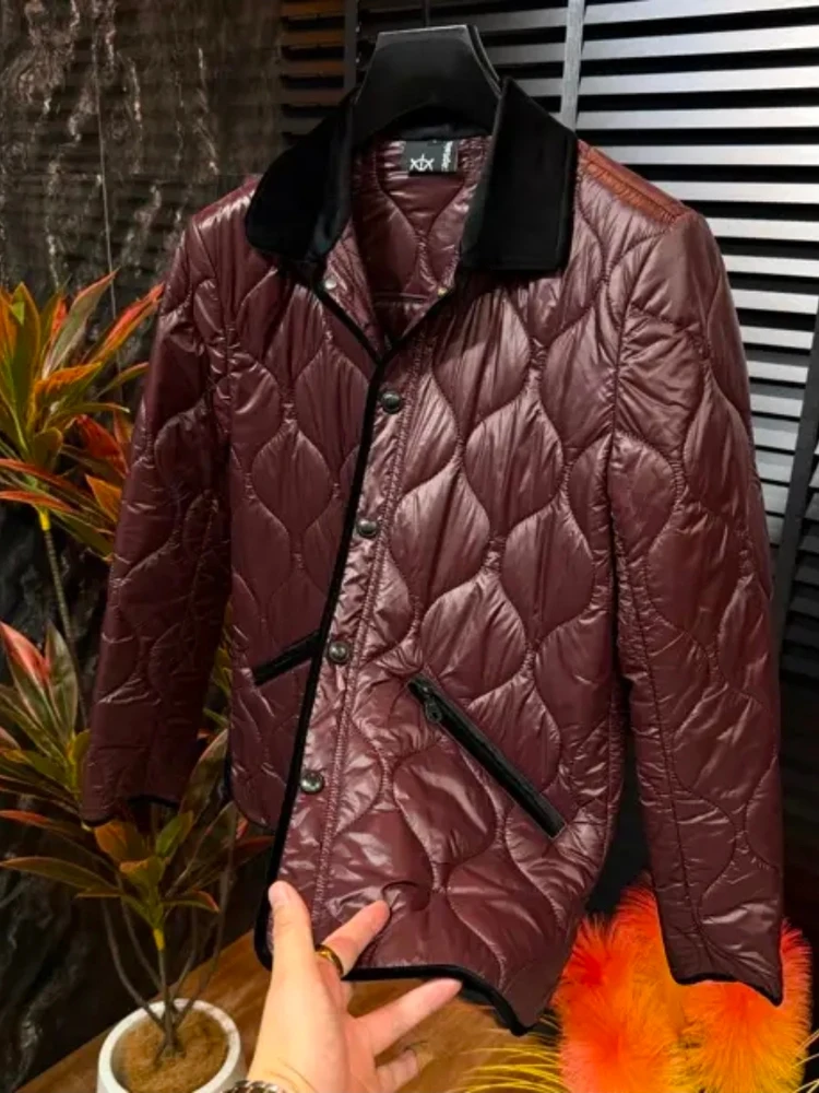 

High Quali Slim Fit Cotton Ne Jaet Autumn Winter Faionable Versatile Haome Sle Stand Cut Pure Color No B...