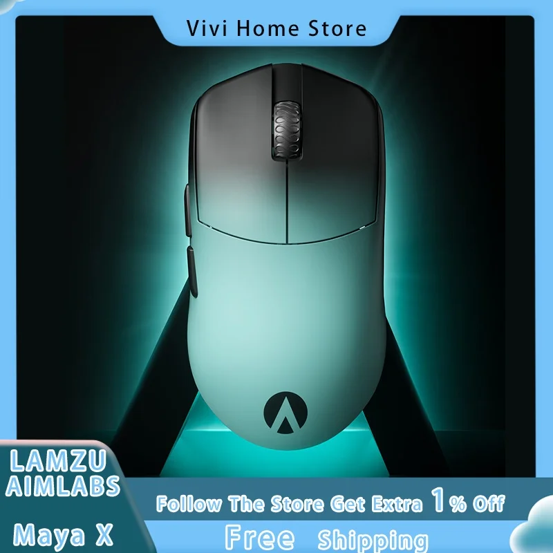 LAMZU AIMLABS Maya X co branded dual-mode gaming mouse wireless 8K polling rate PIXART 3950 custom esports mouse PC accessories