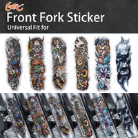 1 Pair Motorcycle Front Fork Skull Decal Sticker Waterproof Graphic Universal Fit for Harley Honda Yamaha Kawasaki Suzuki BMW