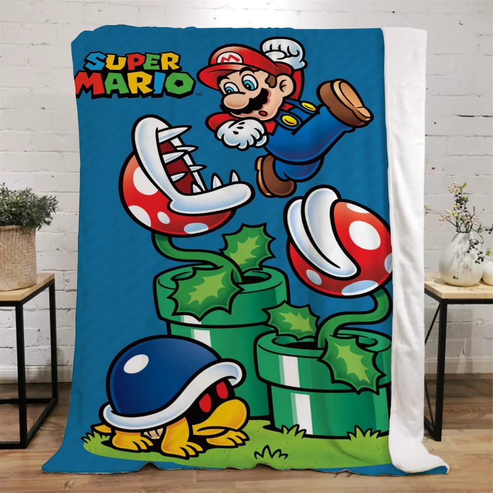 S-Mario Fur Blanket King Size Knitted Plaid Sofa Blankets & Throws Beach Towel Bed Throw Luxury Bedding Home Interior Knee Nap &