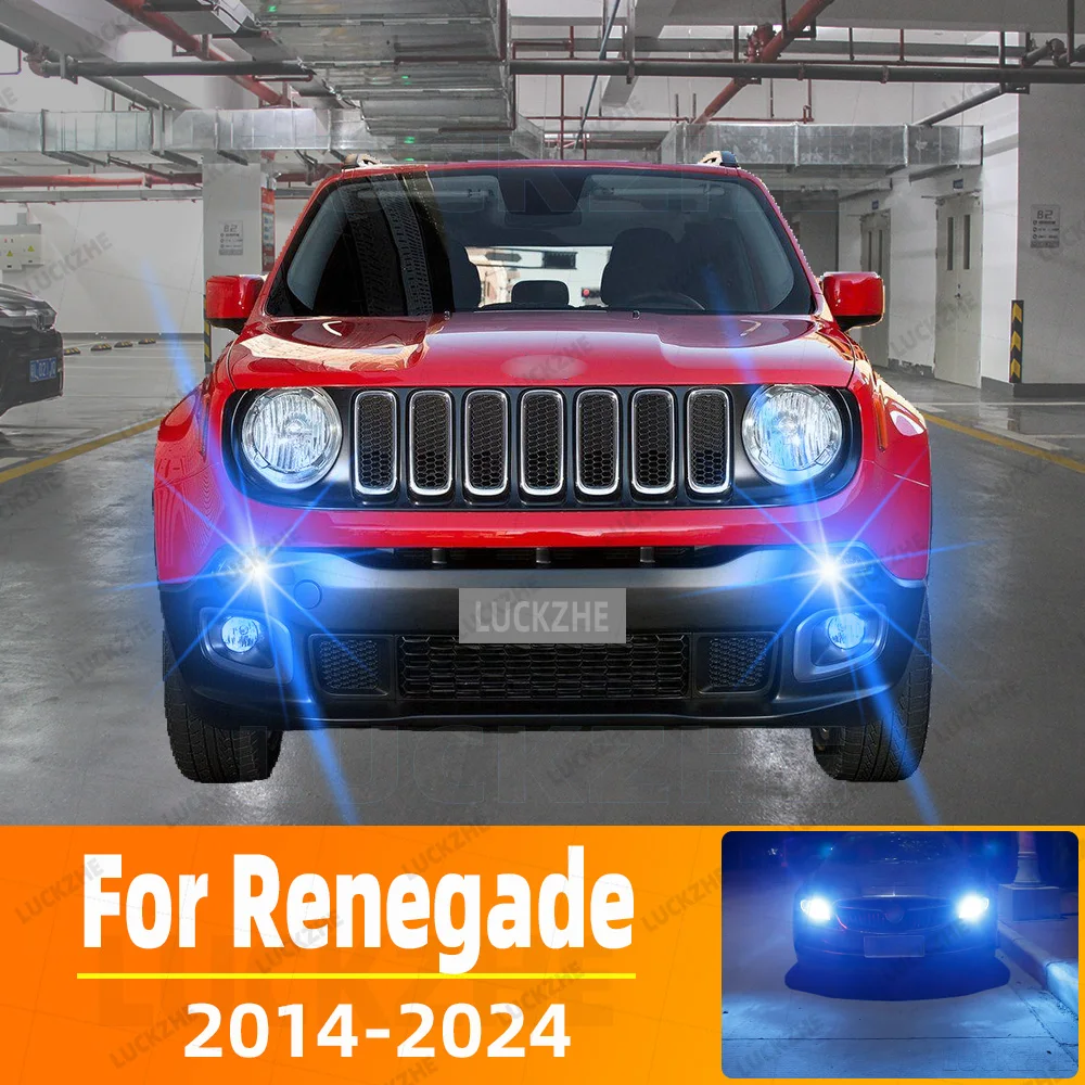 2pcs Car Led Daytime Running Light For Jeep Renegade Closed Off-Road Vehicle BU B1 2014-2017 2018 2019 2020 2021 2022 2023 2024
