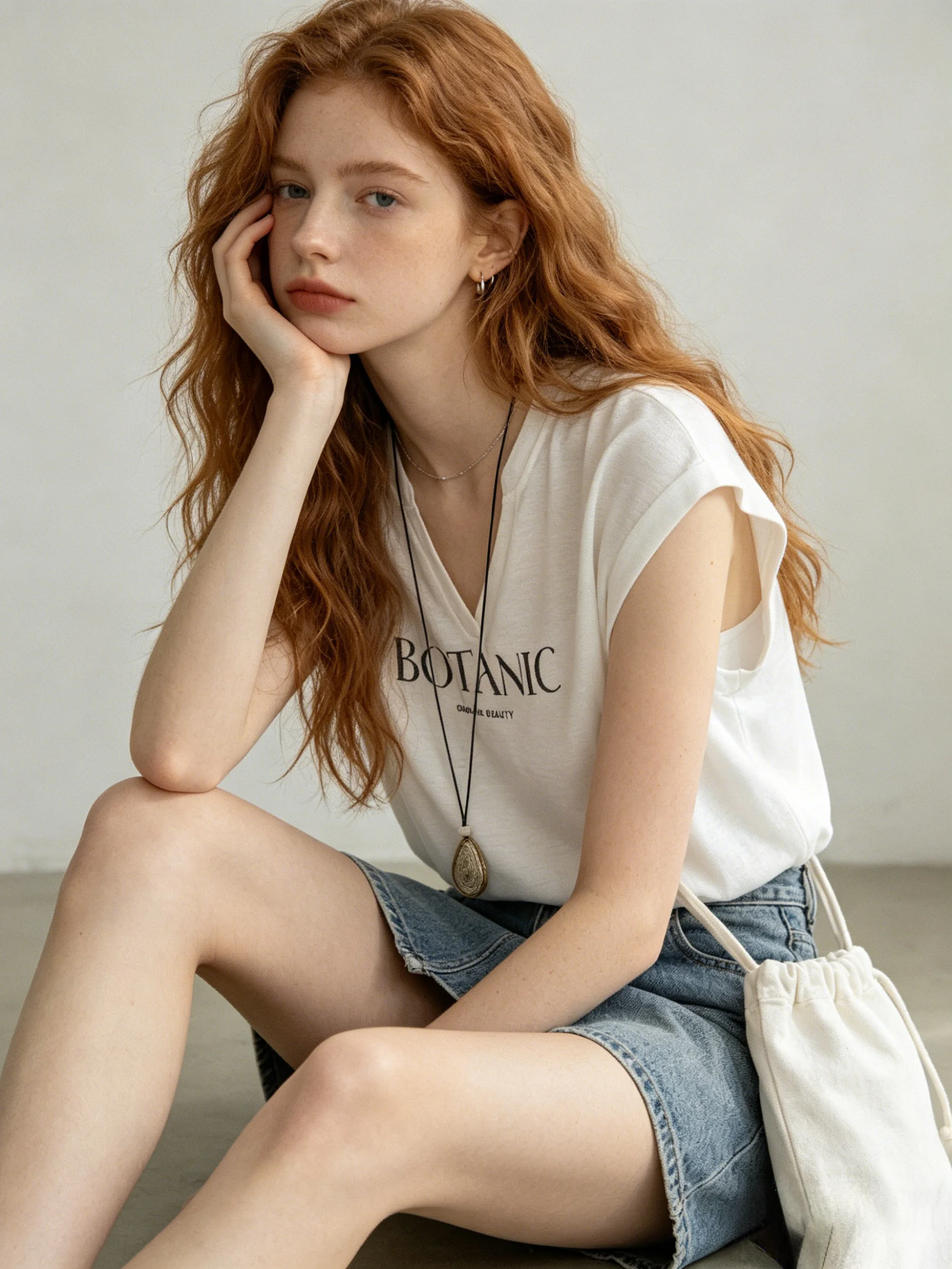 

Soft Gentle Wind Korean Style V-Neck Letter T-Shirt Loose Slimming Casual Vest Top Summer Skin-Friendly Breathable Women's Fa...