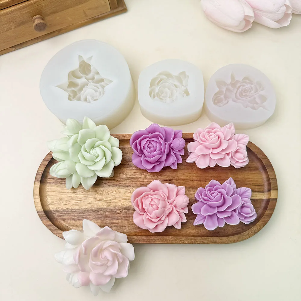 

Силиконовая форма для изготовления ароматических гипсовых свечей ручной работы с трехмерной форме цветка гардения.