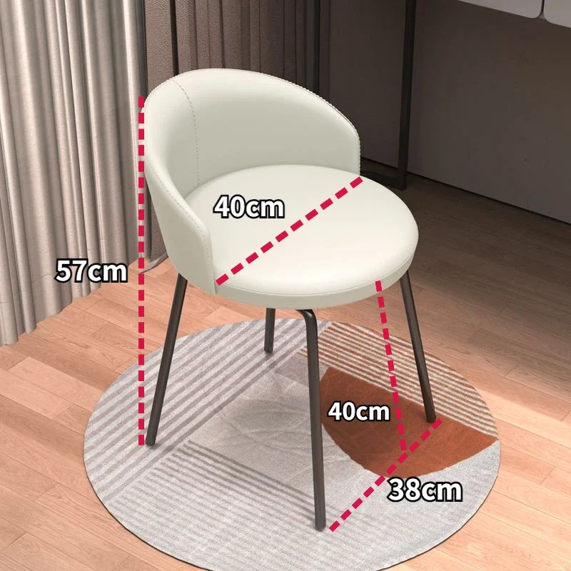 Makeup Stool Light Luxury Dining Chair Lazy Bedroom Simple Modern Backrest Dresser Nail Art Chair Living Room Chairs Furniture