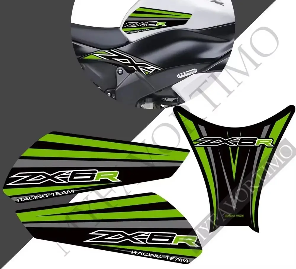 

Подходит для Kawasaki Ninja ZX-6R ZX6R ZX 6R, накладка на бак, обтекатель, наклейки, защита газового колена, защита мотоцикла