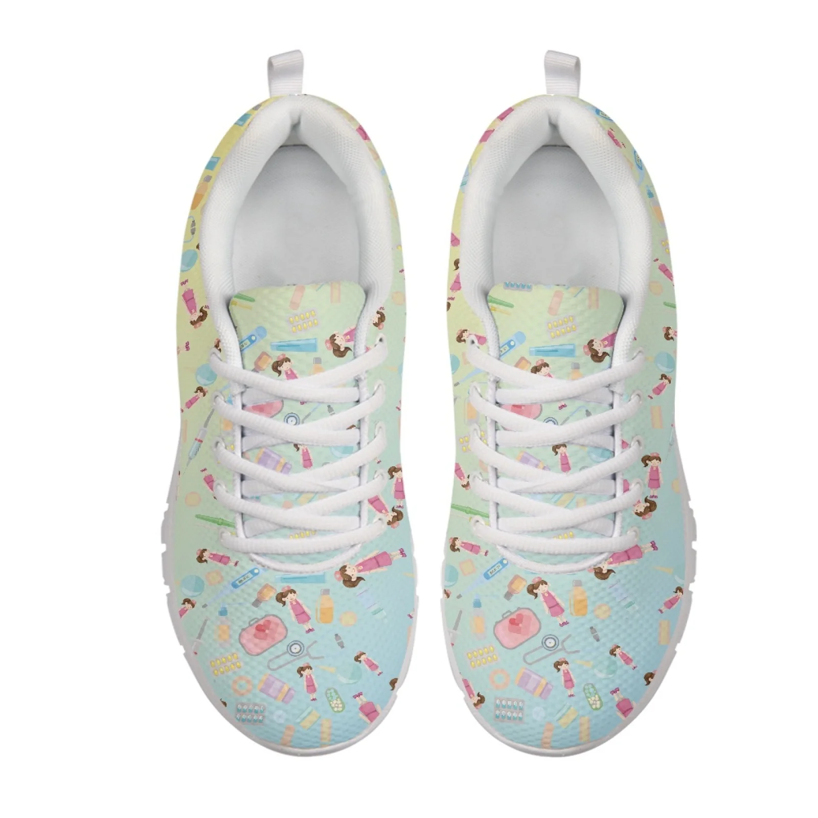 Coloranimal Medical Cat Pattern Mesh & EVA Sole Men's Walking Sneakers Lightweight Walking Shoes for Women Fashion 2026