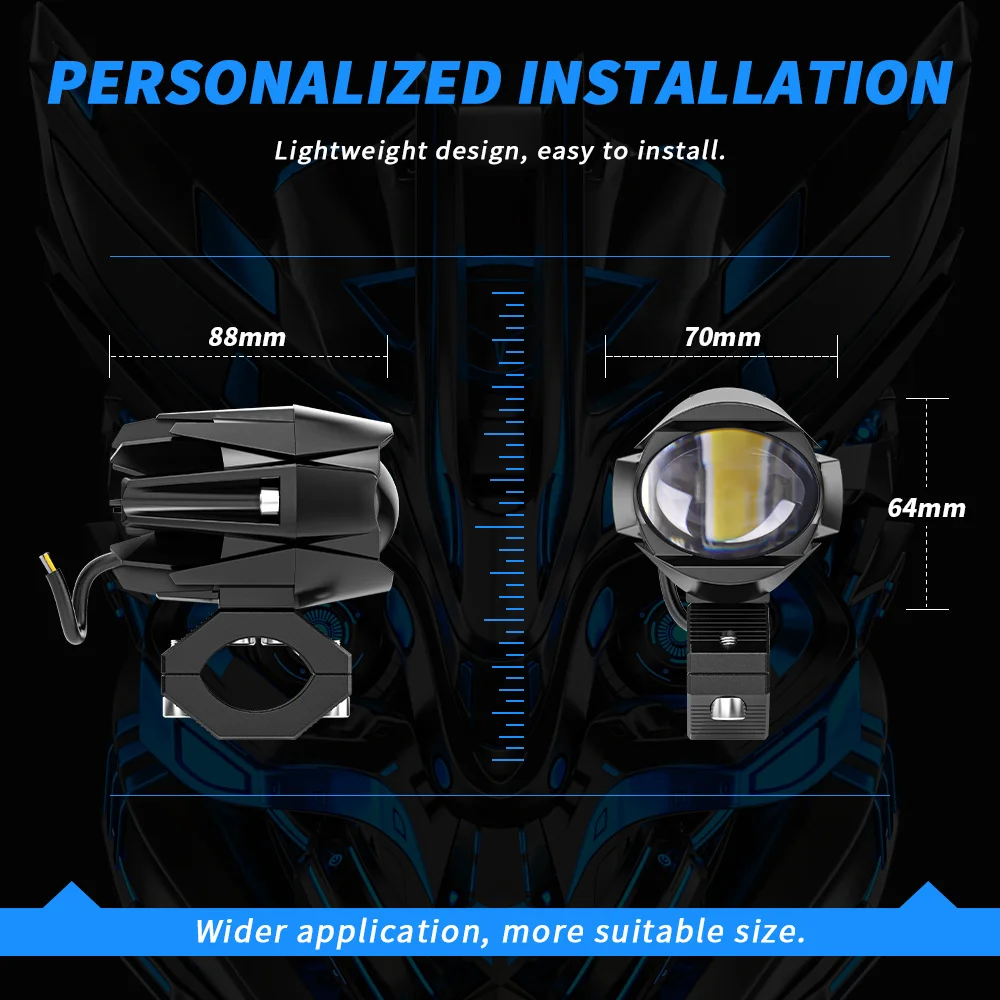 For R1200GS ADV F800GS F700GS F650GS S1000XR K1600 LED Fog Light Motorcycle Flashing White Yellow High and Low Beams
