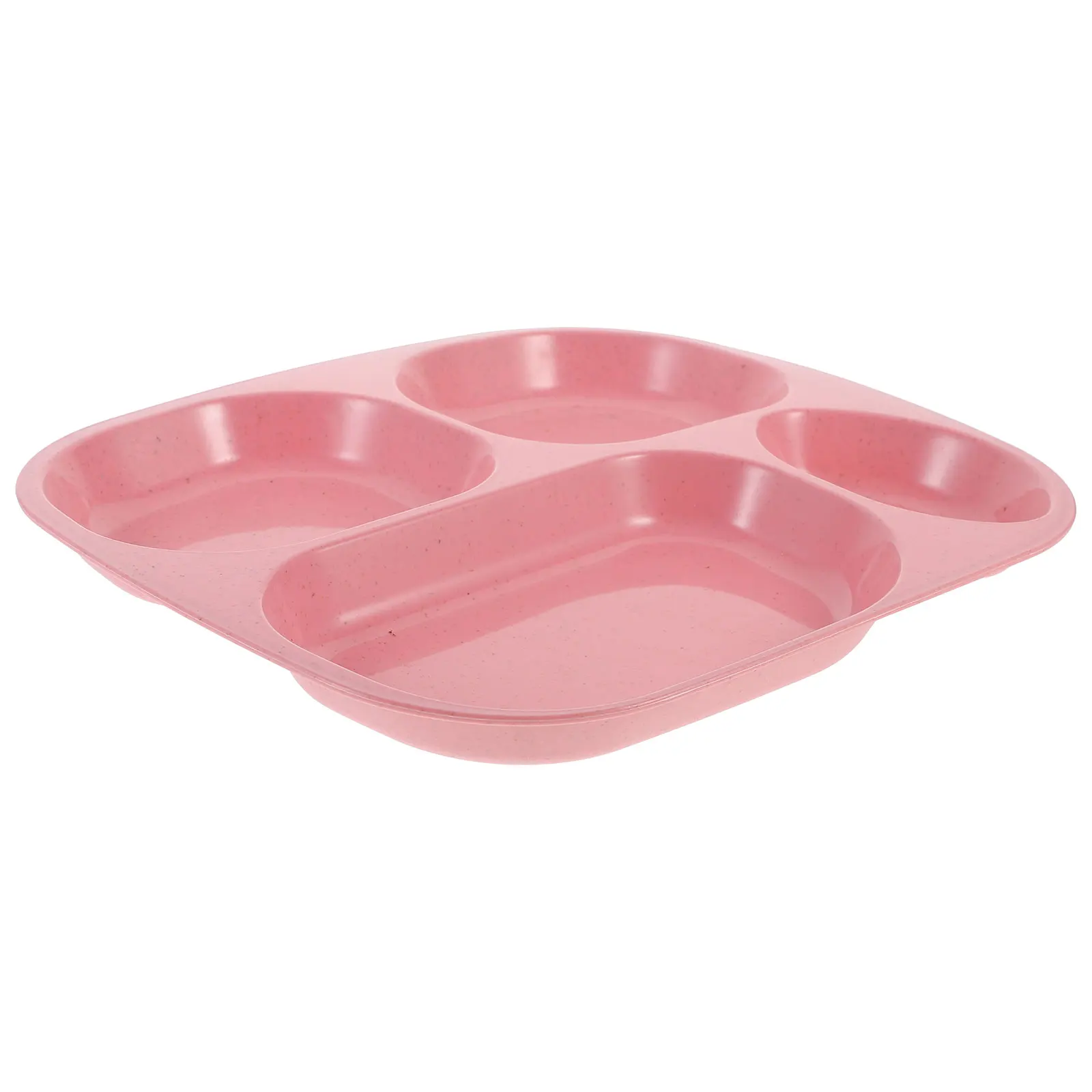 

1pc Unbreakable Divided Plate For Reusable Food Serving Tray Compartment Dish School Lunch Container Wheat Straw
