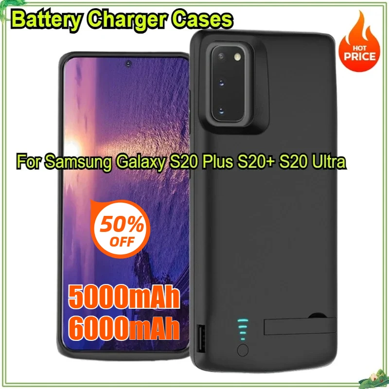

Battery Cases for Samsung Galaxy S20 Plus S20+ Extenal Battery Powerbank Charging Cover for Samsung S20 Ultra Power Bank Cover