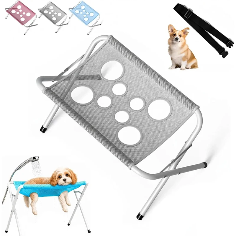 Foldable Pet Bathing Support Stand Anti‑movement Dog Cat Bath Hammock Restraint Harness For Washing Pet Grooming Helper